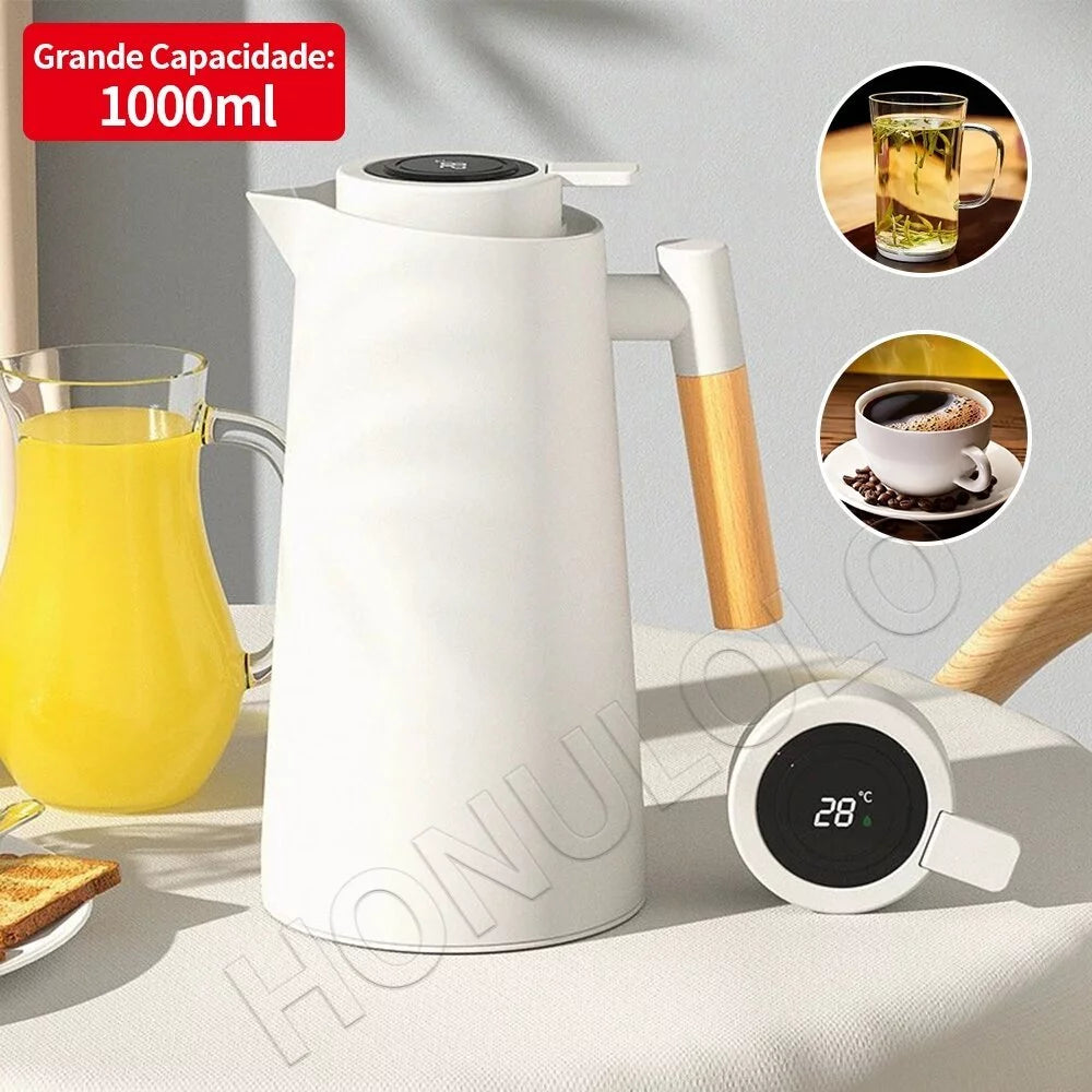 Garrafa Térmica de água 1 Litro Com Termômetro Led