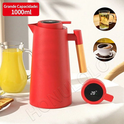Garrafa Térmica de água 1 Litro Com Termômetro Led