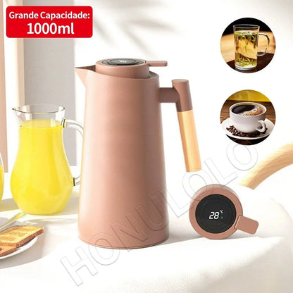 Garrafa Térmica de água 1 Litro Com Termômetro Led