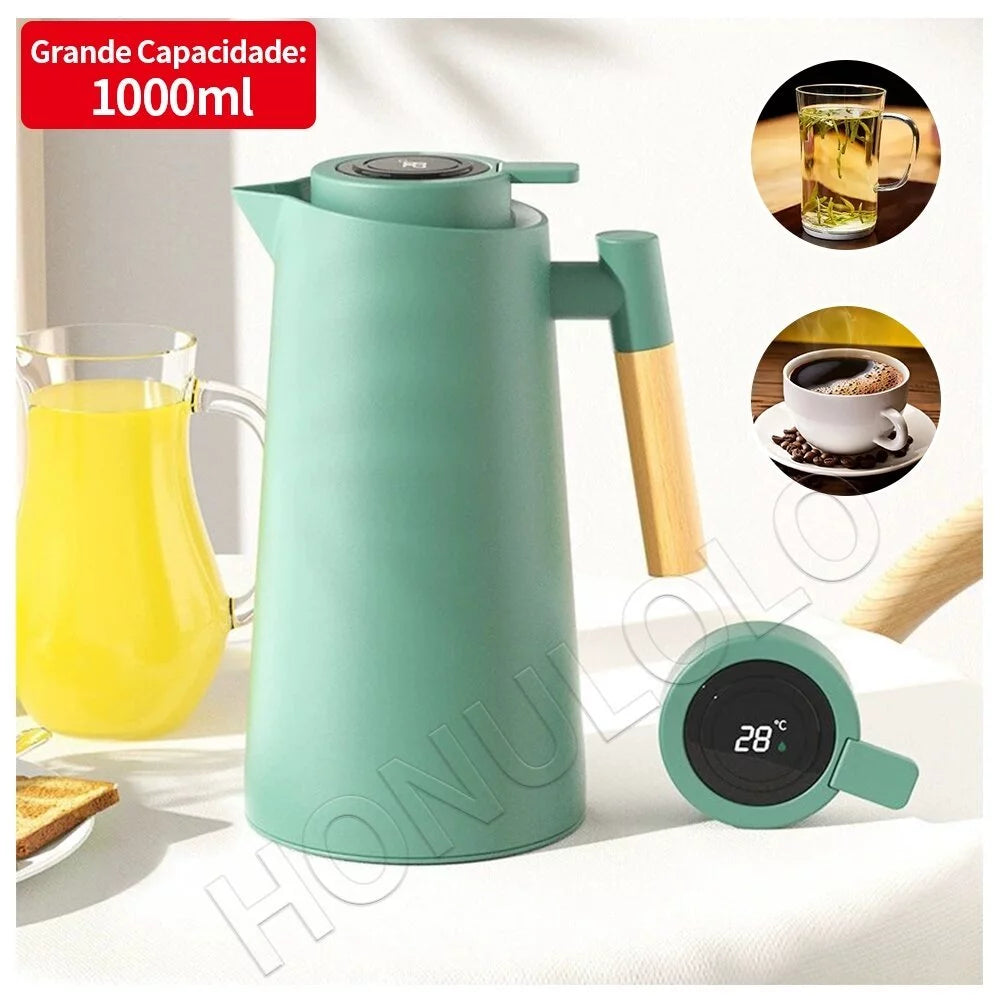 Garrafa Térmica de água 1 Litro Com Termômetro Led