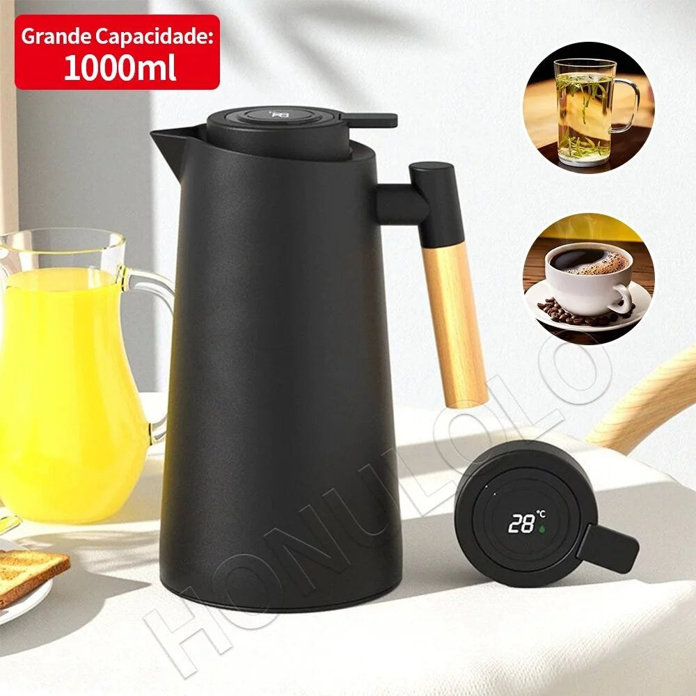 Garrafa Térmica de água 1 Litro Com Termômetro Led