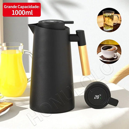 Garrafa Térmica de água 1 Litro Com Termômetro Led