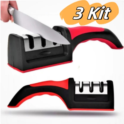 Afiador/Amolador De Faca 3 Estágios 1/3/5 Profissional Com Afiação Rápida Em Aço Inoxidável