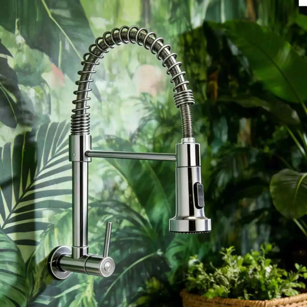 Torneira De Cozinha Gourmet Com Alça Única e Extensor De Spray