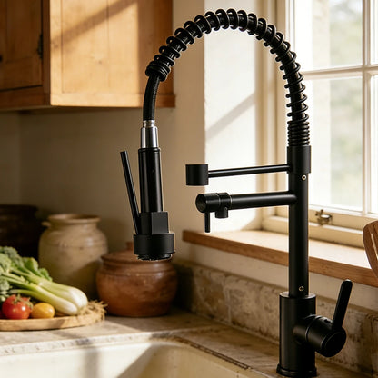 Torneira De Cozinha Gourmet Com Alça Única e Extensor De Spray