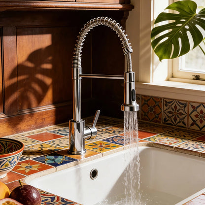 Torneira De Cozinha Gourmet Com Alça Única e Extensor De Spray