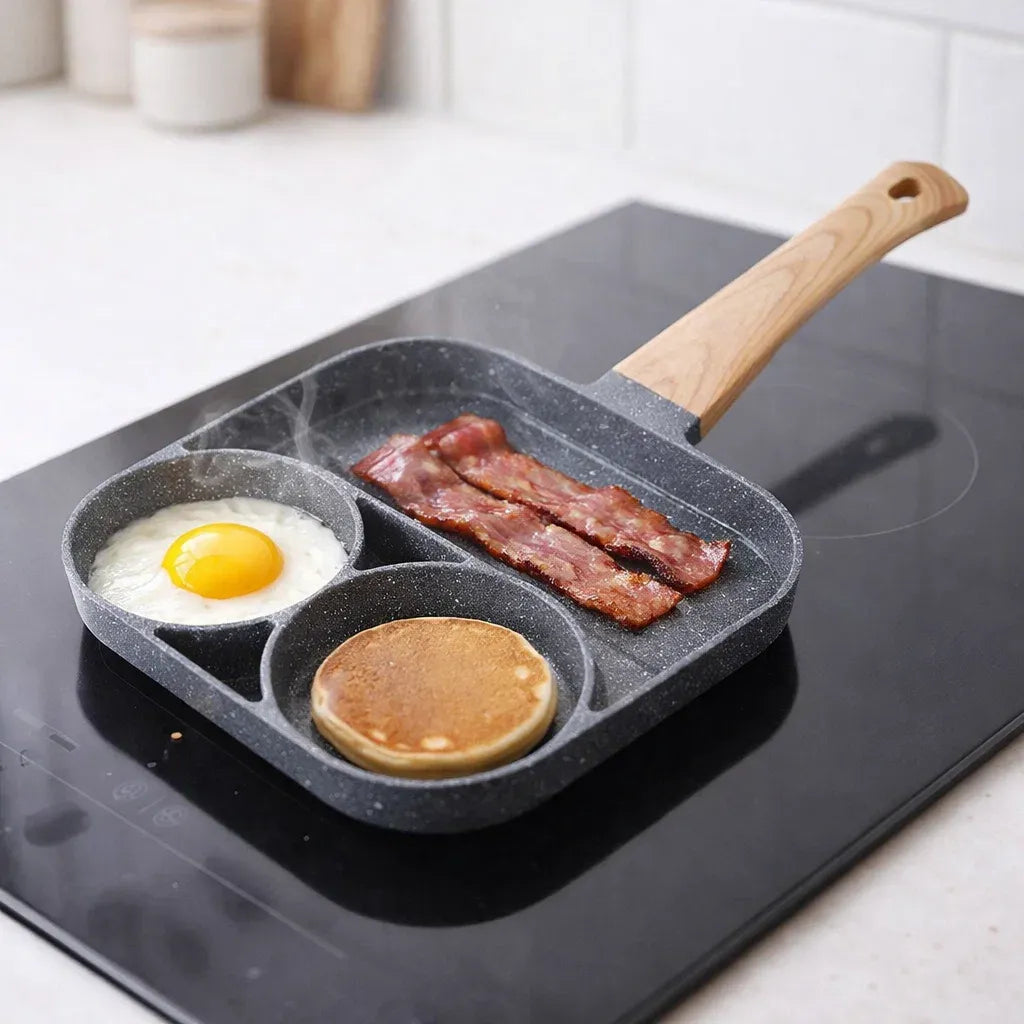 Frigideira Antiaderente com Divisórias 3 em 1