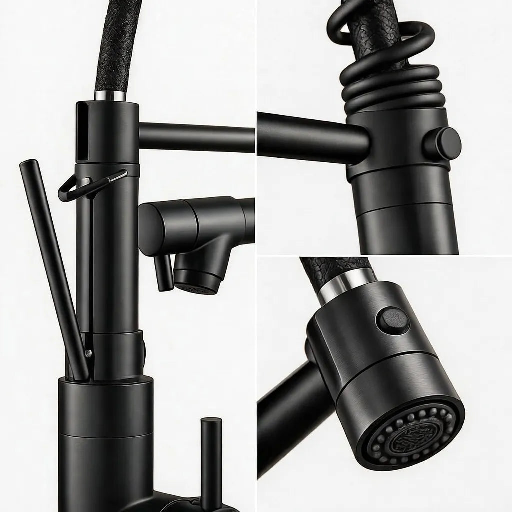 Torneira De Cozinha Gourmet Com Alça Única e Extensor De Spray