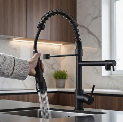 Torneira De Cozinha Gourmet Com Alça Única e Extensor De Spray