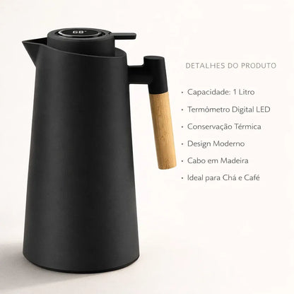 Garrafa Térmica de água 1 Litro Com Termômetro Led