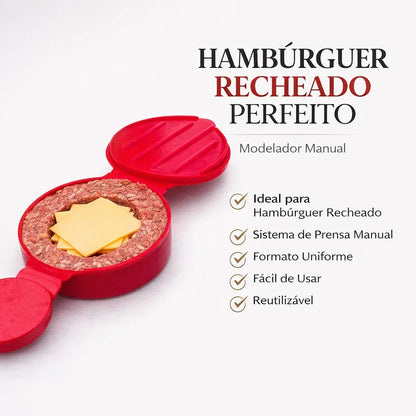 Forma Moldeladora para Hambúrguer Recheado Artesanal Caseiro