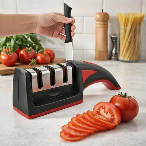 Afiador/Amolador De Faca 3 Estágios 1/3/5 Profissional Com Afiação Rápida Em Aço Inoxidável