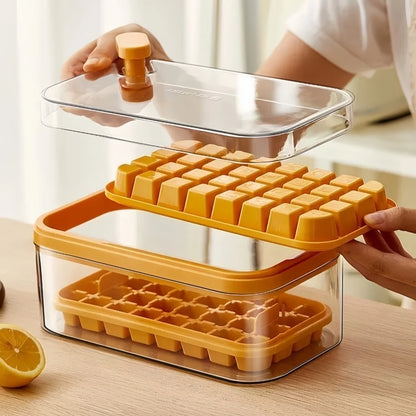 Máquina De Gelo/Molde De Cubo Caixa De Armazenamento Com Tampa Dupla Camada