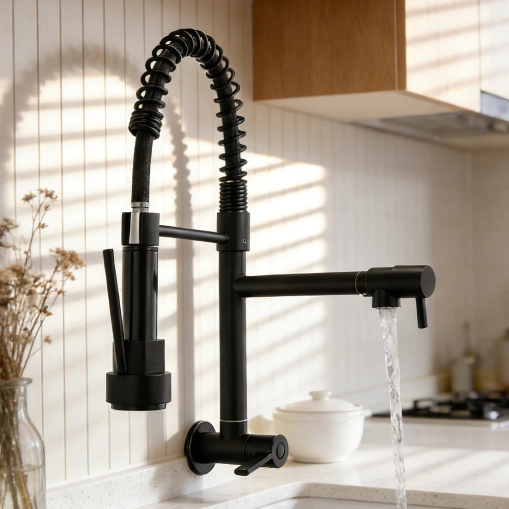 Torneira De Cozinha Gourmet Com Alça Única e Extensor De Spray