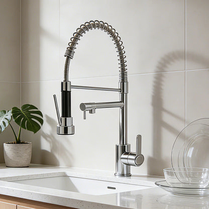 Torneira De Cozinha Gourmet Com Alça Única e Extensor De Spray