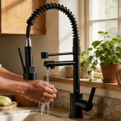 Torneira De Cozinha Gourmet Com Alça Única e Extensor De Spray